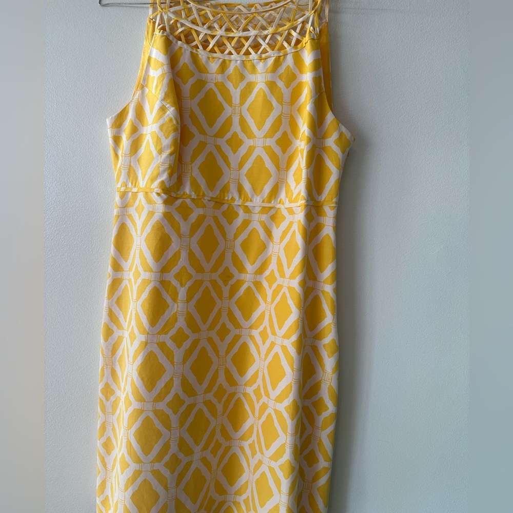 Lilly Pulitzer yellow dress light pink vintage guc size 12